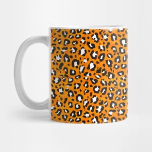 Orange, Black and White Leopard Print Pattern Mug